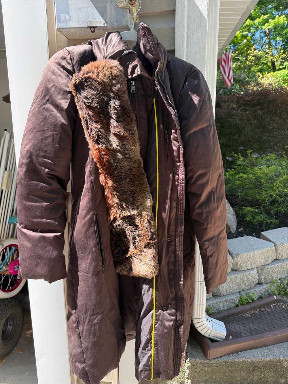 Marc New York Dark Brown Hooded Puffer Coat